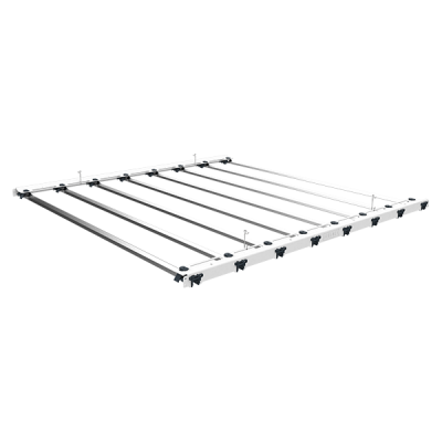Rectangular LED grow light frame for commercial cannabis cultivation setups.