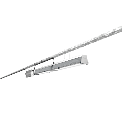 VYPR 4 Series LED grow light for commercial cannabis cultivation, ceiling-mounted.