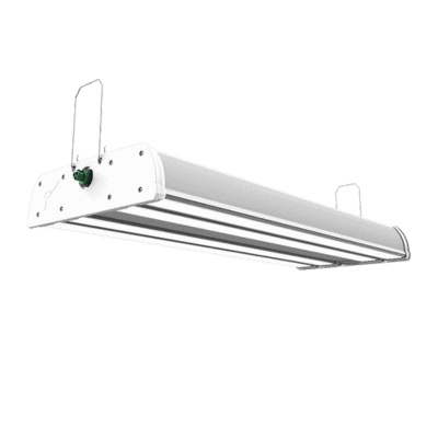 White LED grow light fixture for commercial cannabis cultivation and lighting.