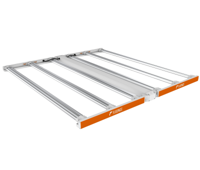 Rectangular LED grow light for cannabis with Fluence branding, ideal for commercial cannabis cultivation.