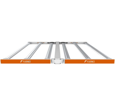 Rectangular LED grow light for cannabis, six bars, Fluence, commercial use.