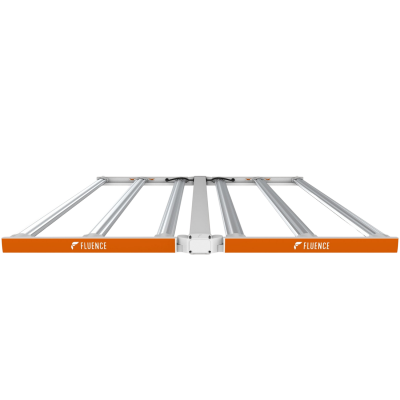 Rectangular LED grow light for cannabis, six bars, Fluence, commercial use.