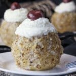 image of served tufahije - bosnian apple dessert with walnuts