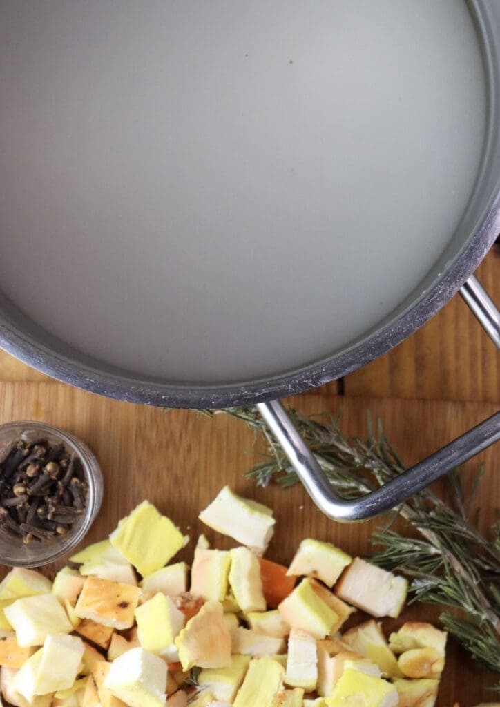 Sugar syrup cooking in the pot