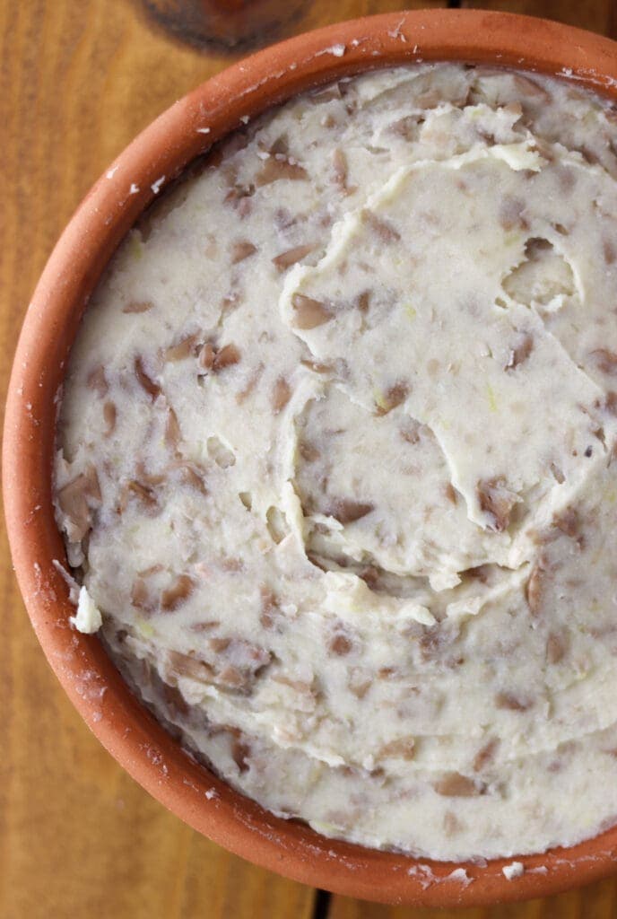 How to mash the potatoes together with cooked beans to thicken the soup naturaly and gluten-free