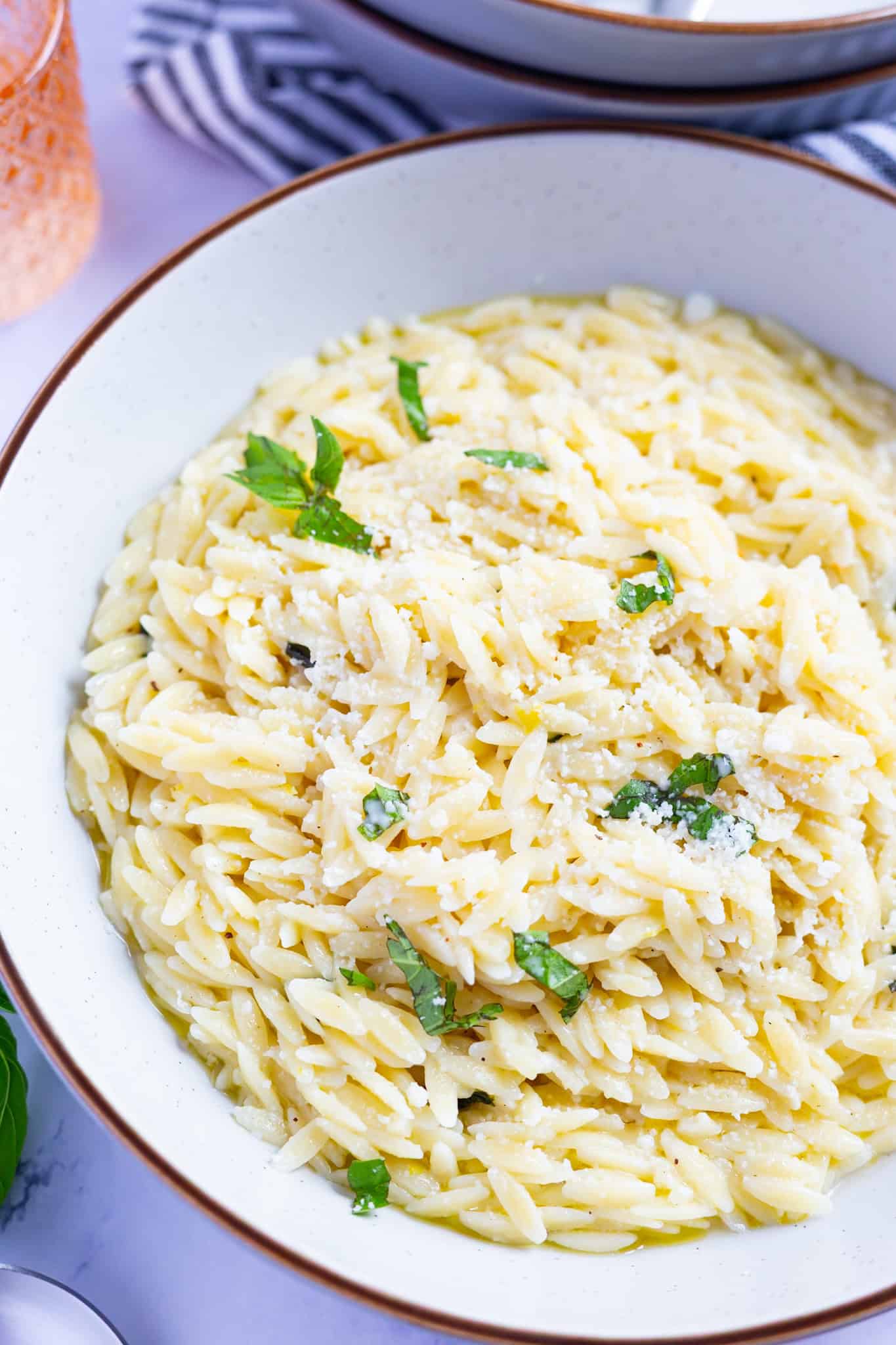 Zesty Parmesan lemon orzo recipe.
