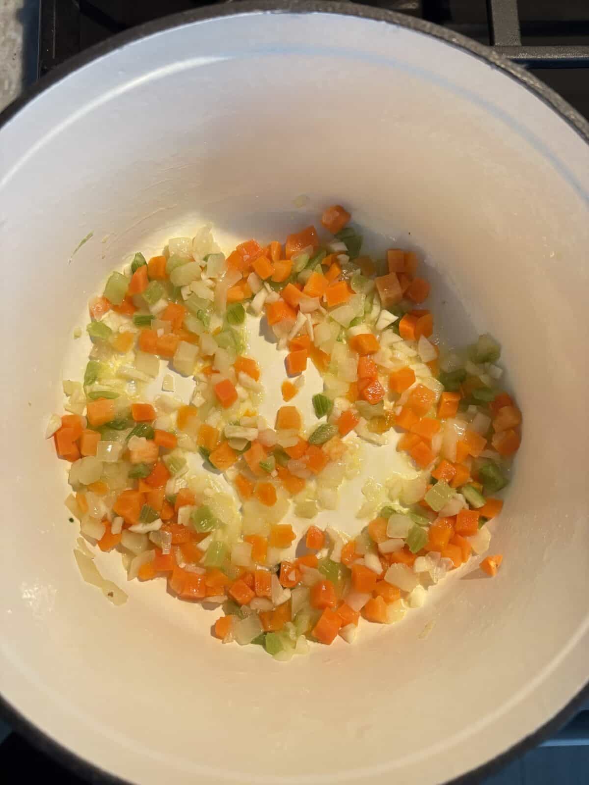Cooked mirepoix.