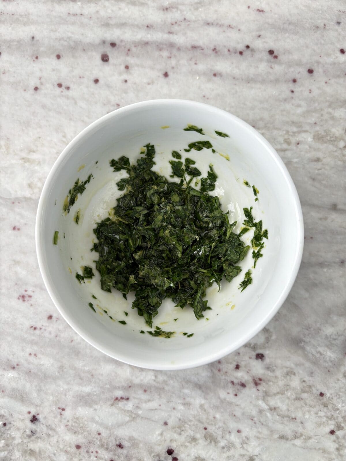 A bowl of gremolata.