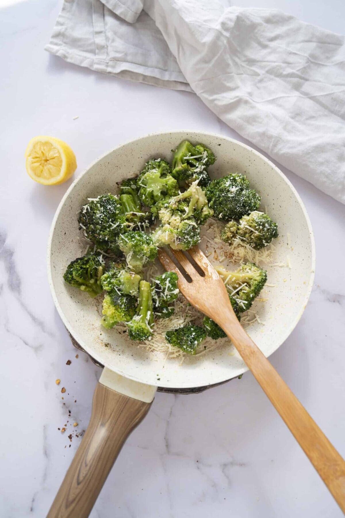 Sauteed broccoli with Pecorino.
