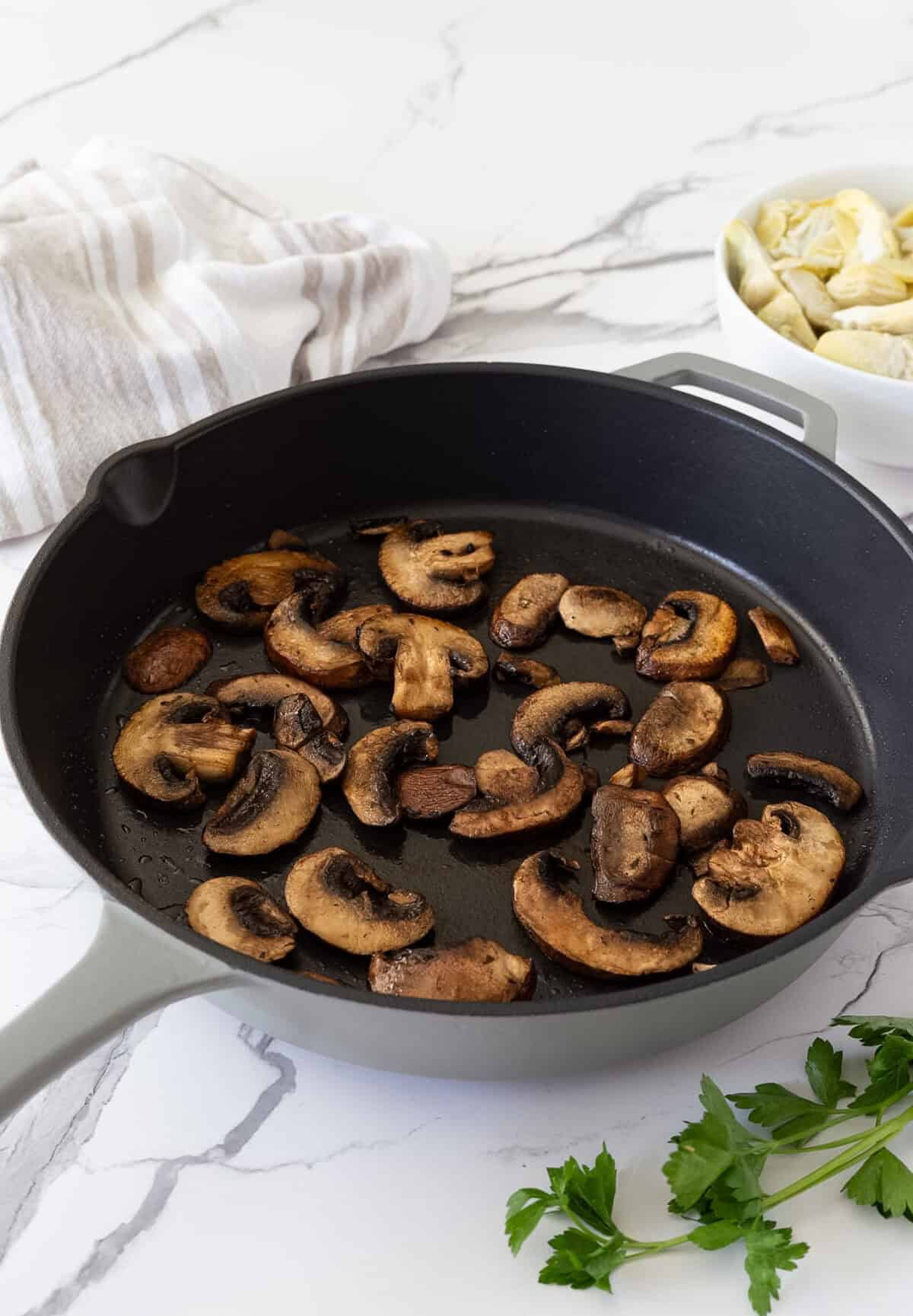 Sauteed mushrooms.