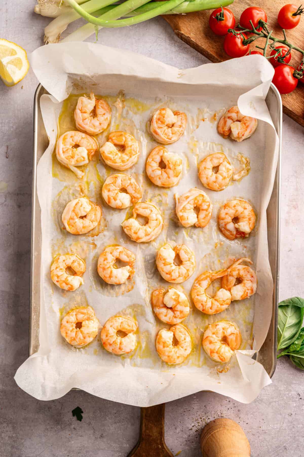 Cooked shrimp.