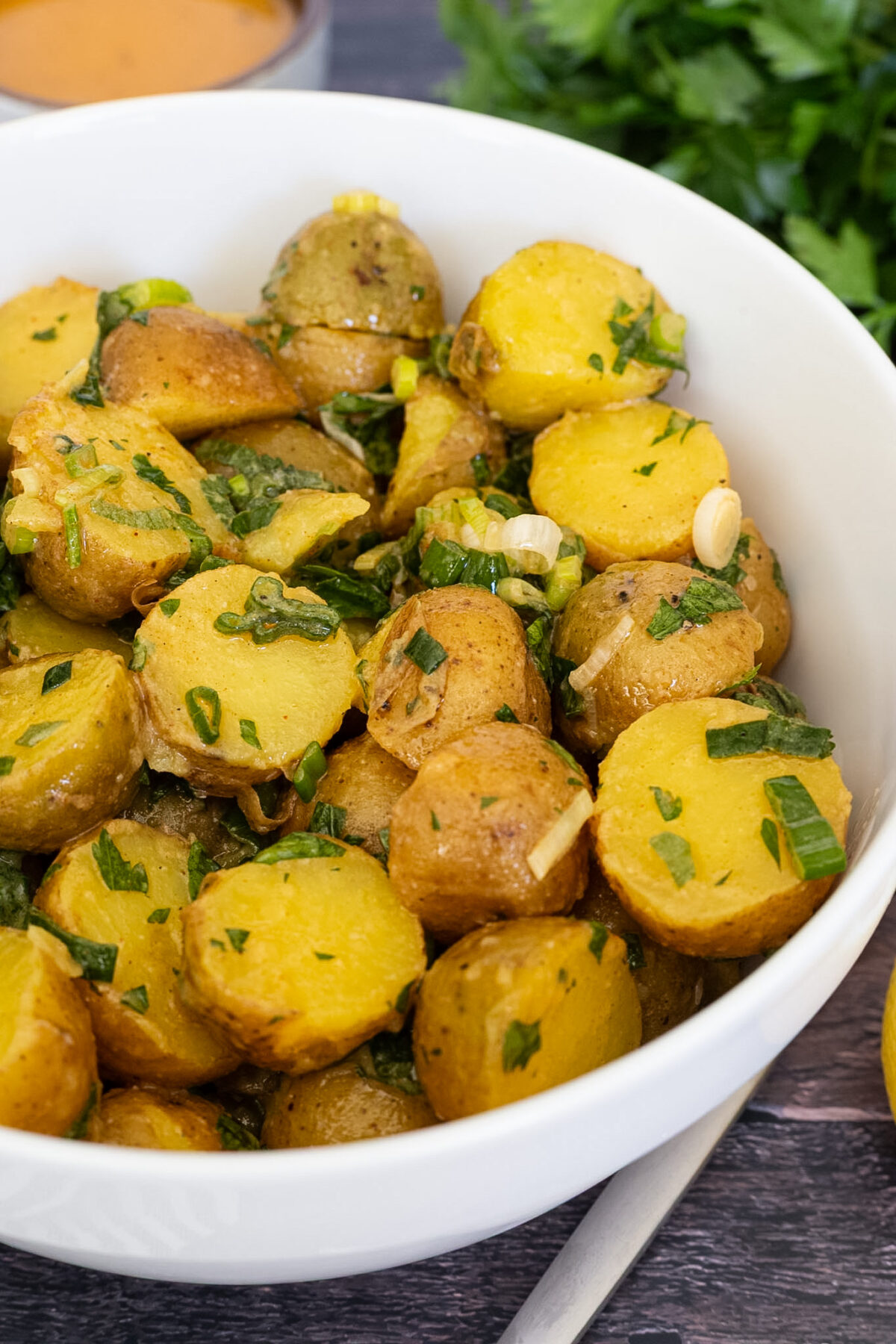 No-mayo potato salad with herbs.