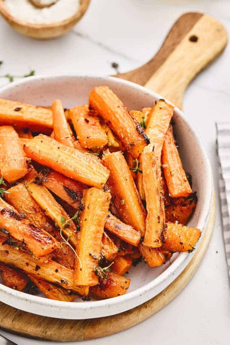 Crispy carrots and thyme.