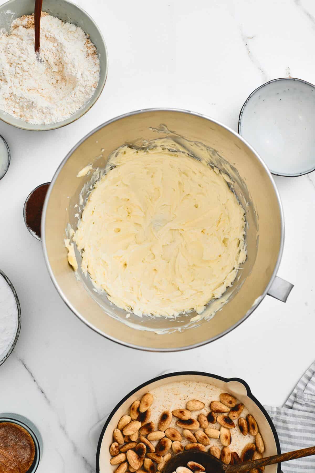 A bowl of whipped butter.