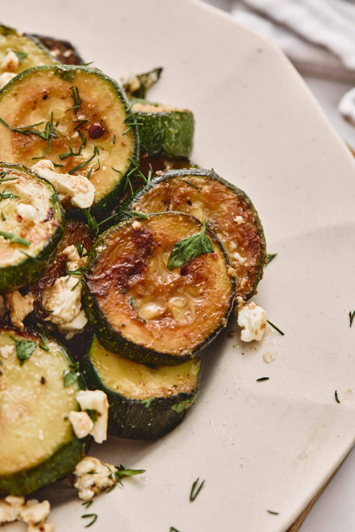 Sauteed zucchini with feta.