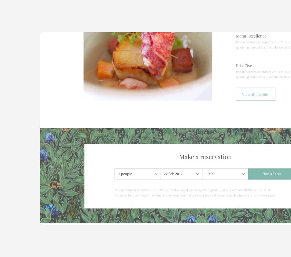 Fine dining brand website design UK
