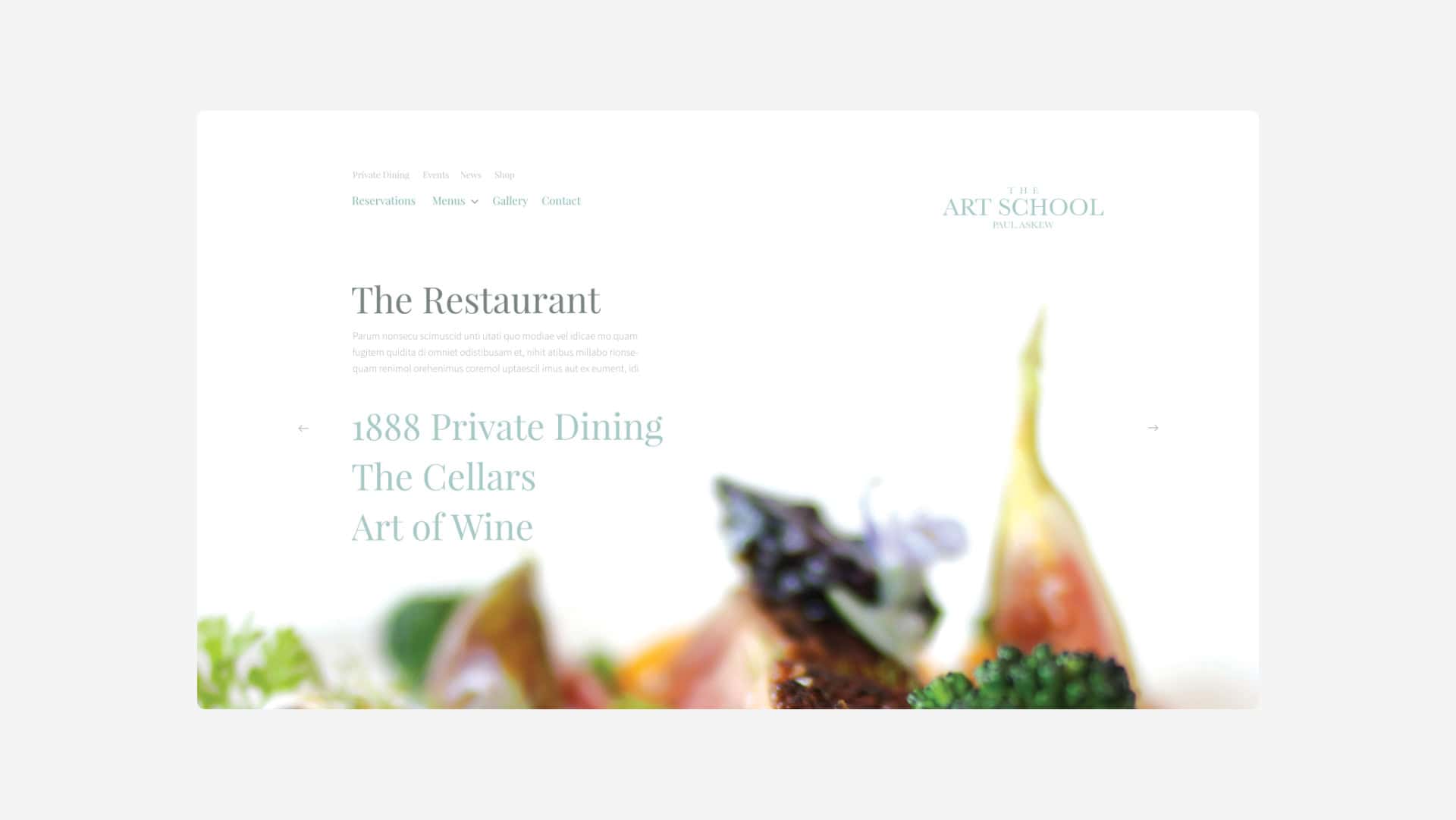 Restaurant website design by Fore Studio