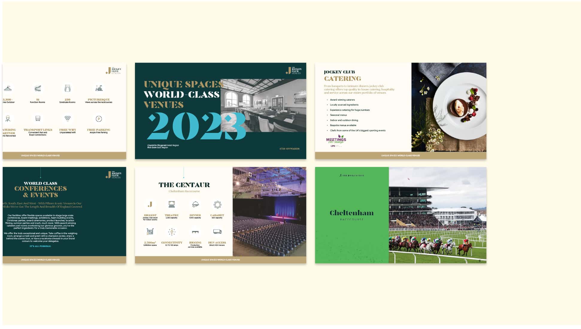 Hospitality marketing materials for The Jockey Club