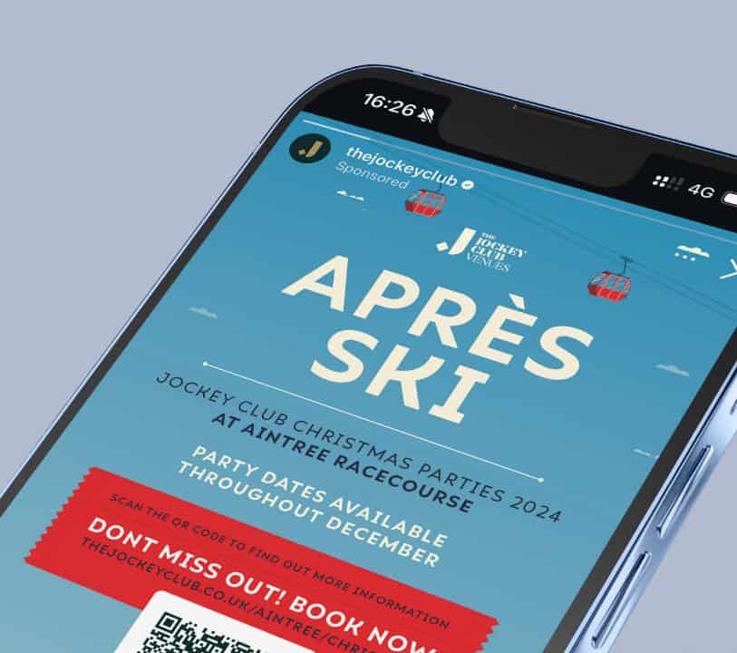 Paid social creative campaign for The Jockey Club