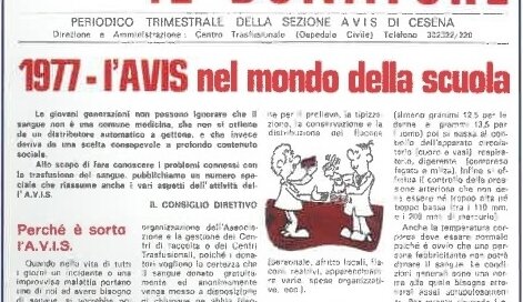 Giornalino Avis 1977 dedicato alle scuole