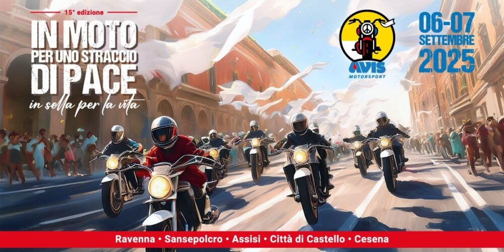 Banner in moto per uno straccio di pace 2025