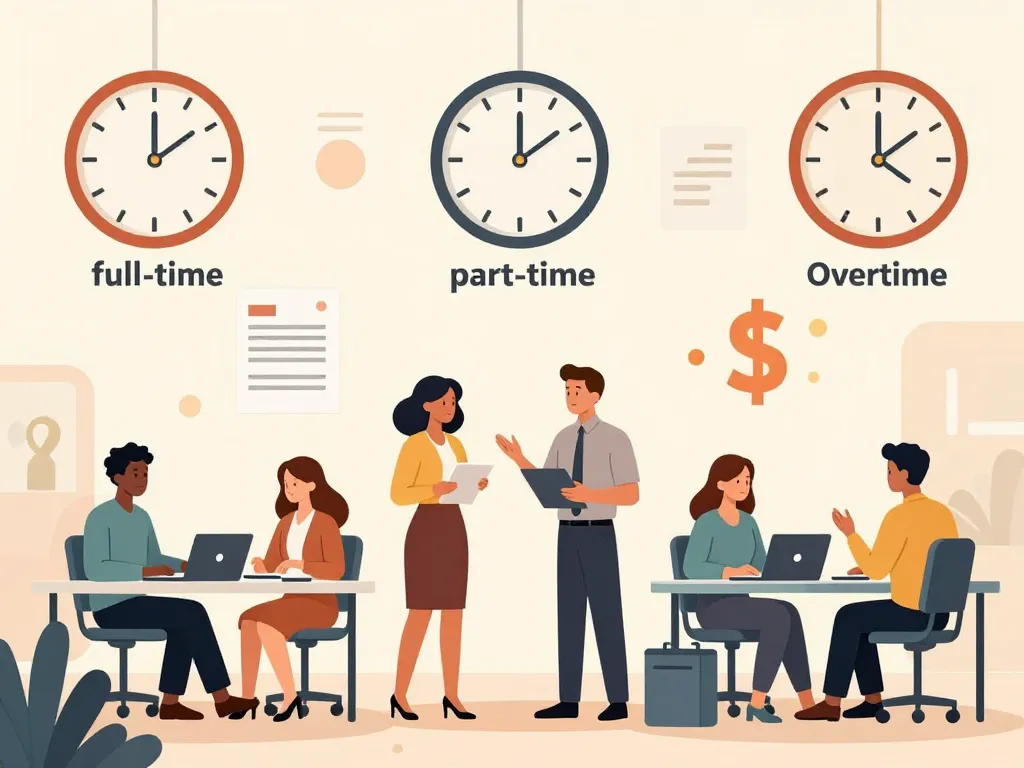 Illustration des différents contrats et heures pour 1860 brut en net