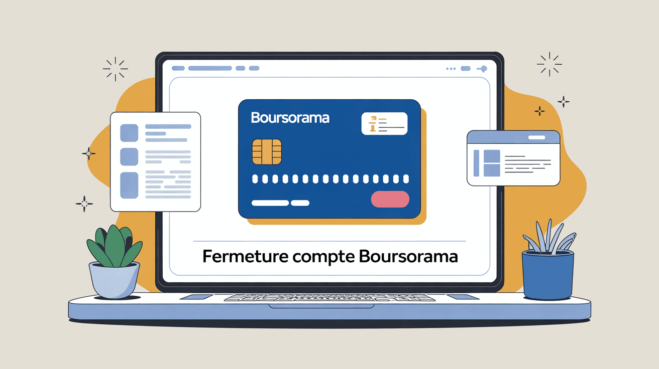 illustration comment fermer un compte boursorama ambiance sereine