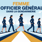Illustration femme général gendarmerie podium