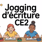illustration jogging d ecriture ce2 élèves motivés