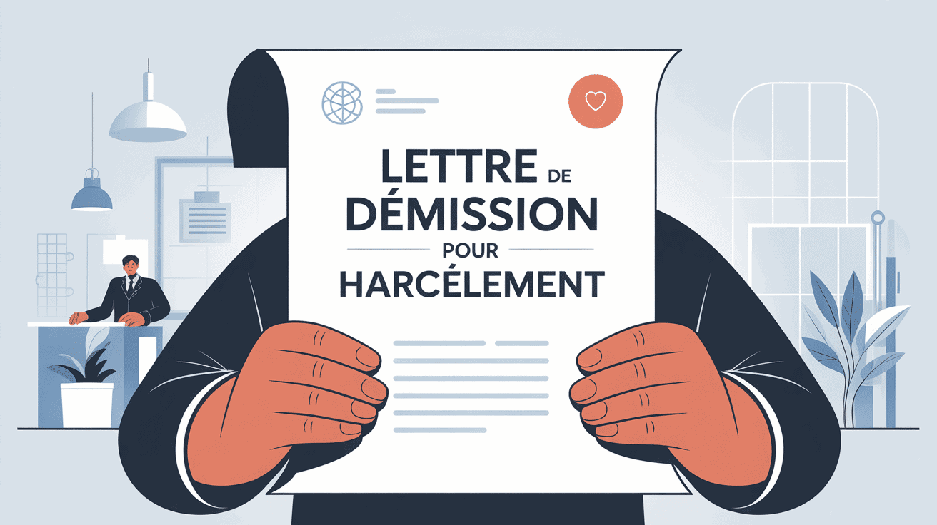 illustration lettre de démission pour harcèlement moral et psychologique