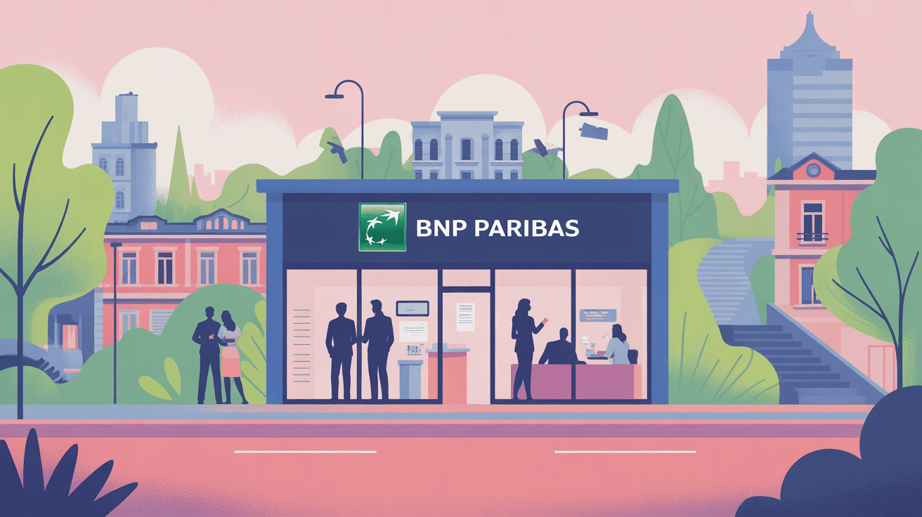 illustration agence bnp paribas fleury les aubrais stylisée