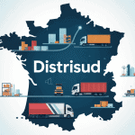 Illustration vectorielle de Distrisud, réseau distribution sud France