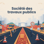 Illustration chantier routier société des travaux publics