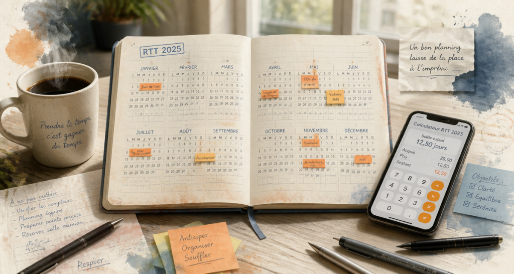 Nombre de jours de RTT en 2025 : calcul précis pour les forfaits jours et heures