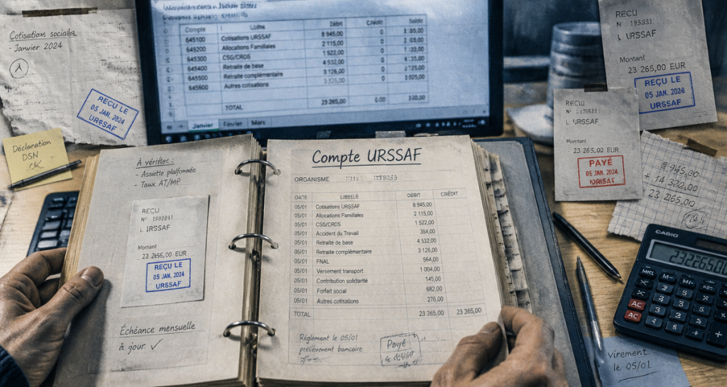 Compte comptable URSSAF : 6451, 431 et les écritures pour ne plus se tromper