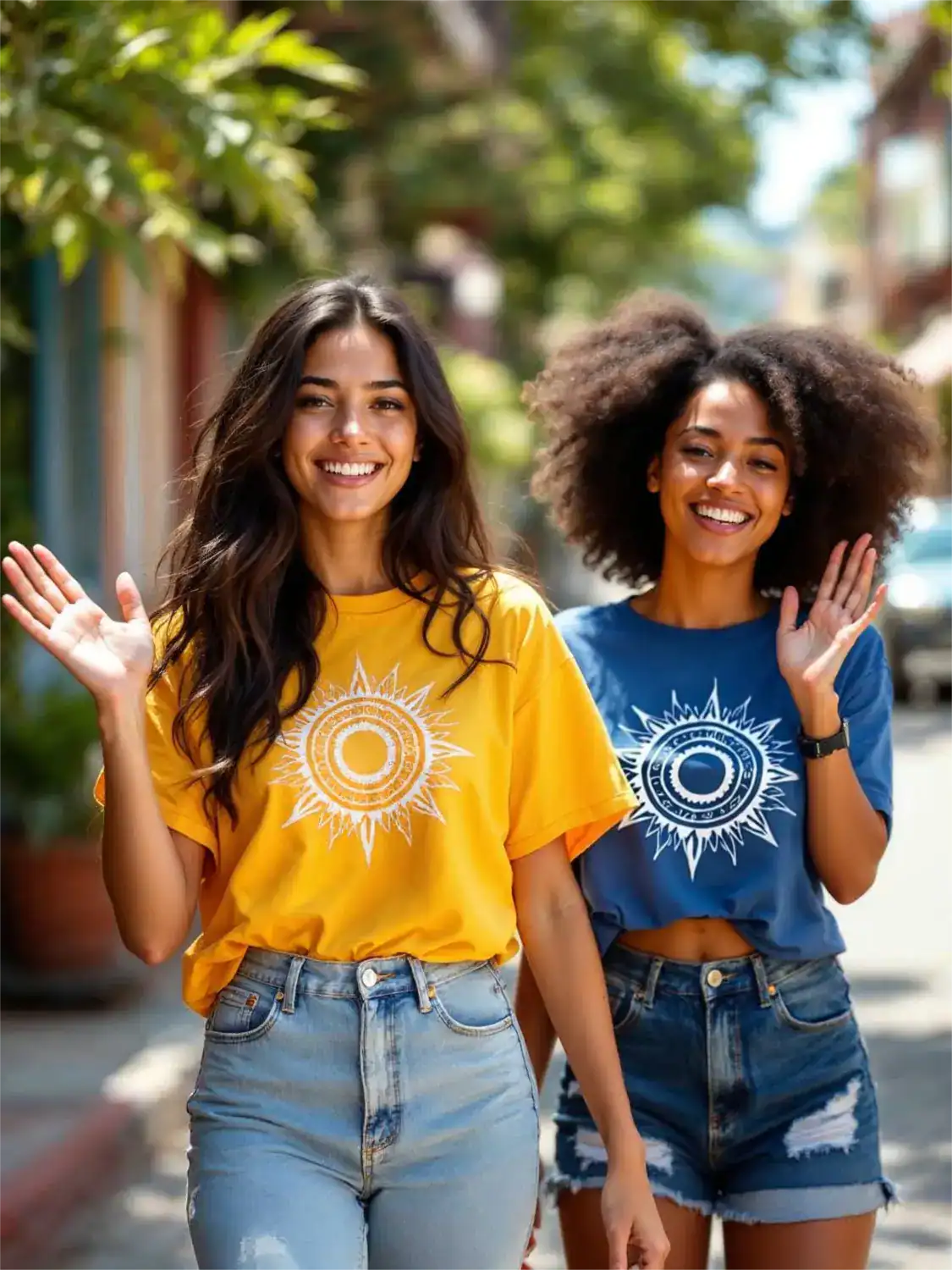 Frescazo Style banner – young Latino wearing culture-inspired graphic tee outdoors