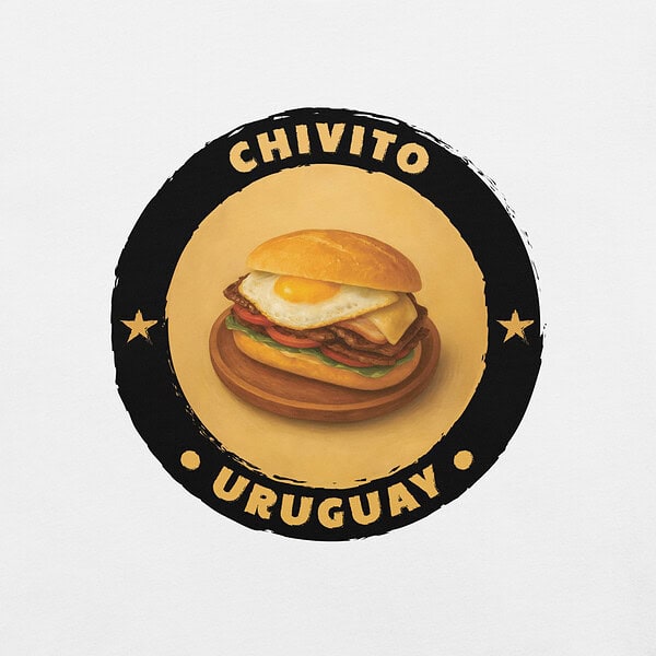 Delicious Uruguayan chivito sandwich with beef, egg, and vegetables.