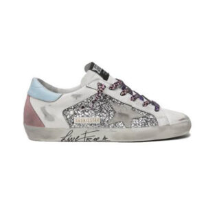 Golden Goose Super-Star Blue Pink Glitter