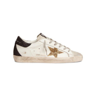 Golden Goose Super Star White Ice Black Gold Glitter