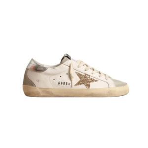 Golden Goose Super Star White Ice Gray Gold Glitter