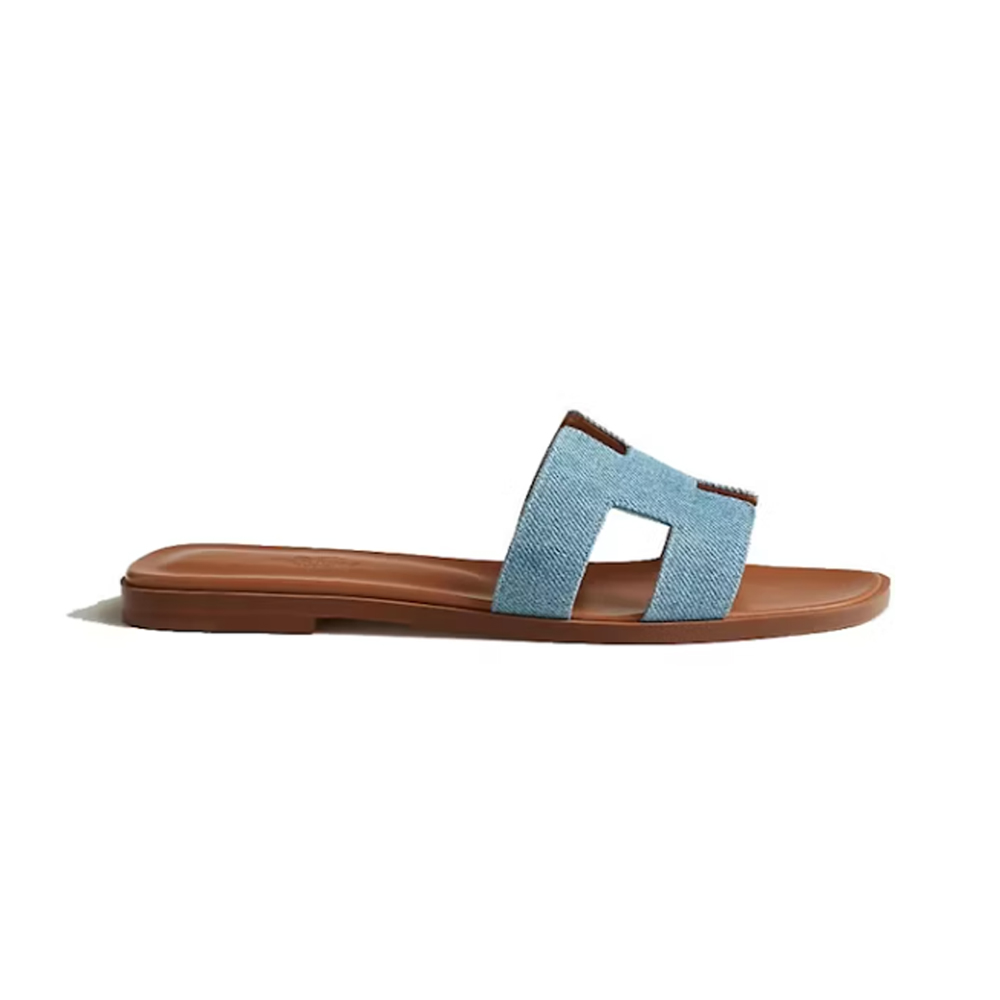 Hermes Oran Sandal Bleu Clair Denim