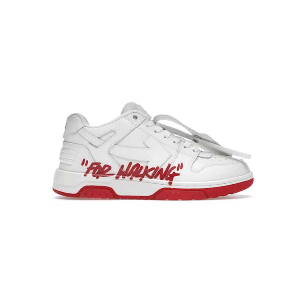 OFF-WHITE Out Of Office "OOO" Low Tops For Walking White White Red SS22