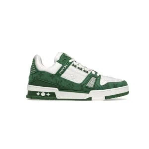Louis Vuitton Trainer Green Monogram Denim White