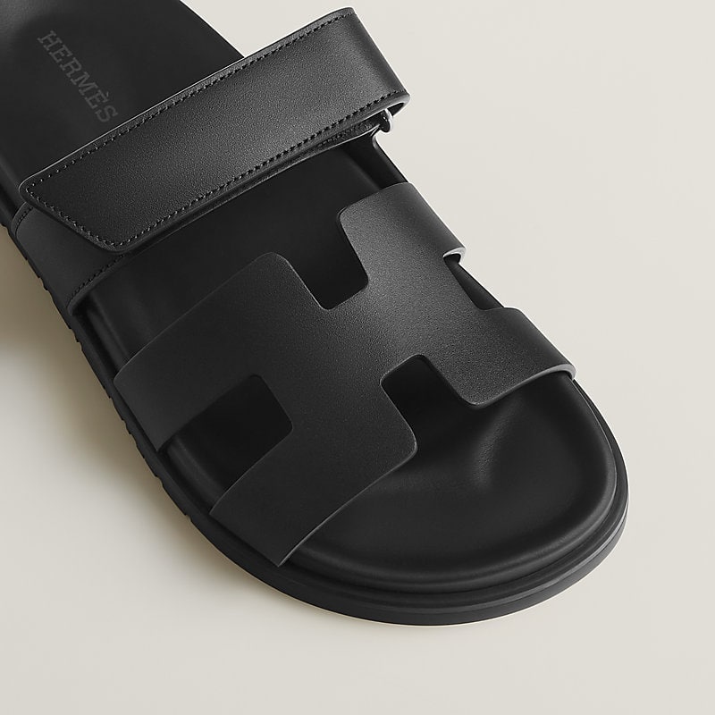 Hermes Chypre Sandal Noir Calfskin Leather - Image 6