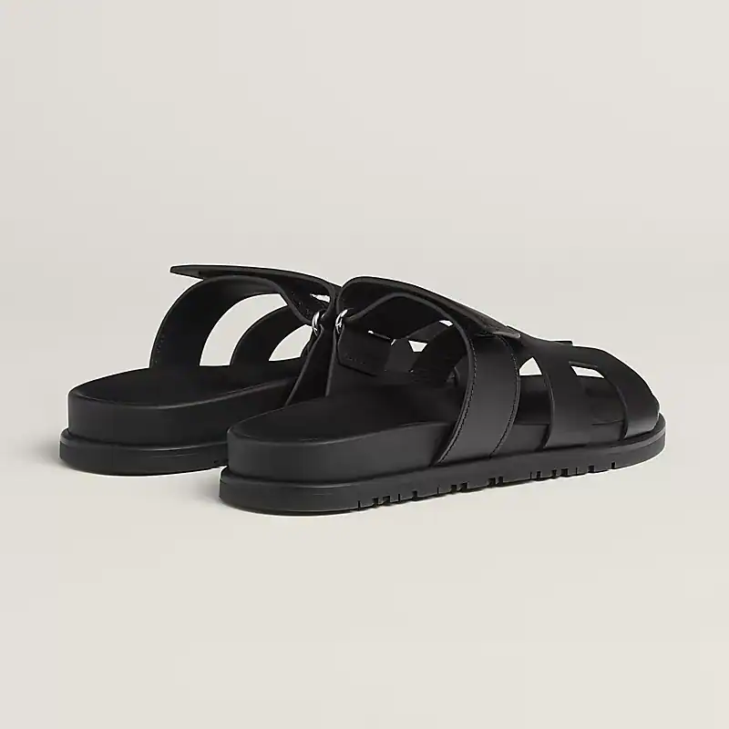 Hermes Chypre Sandal Noir Calfskin Leather - Image 4