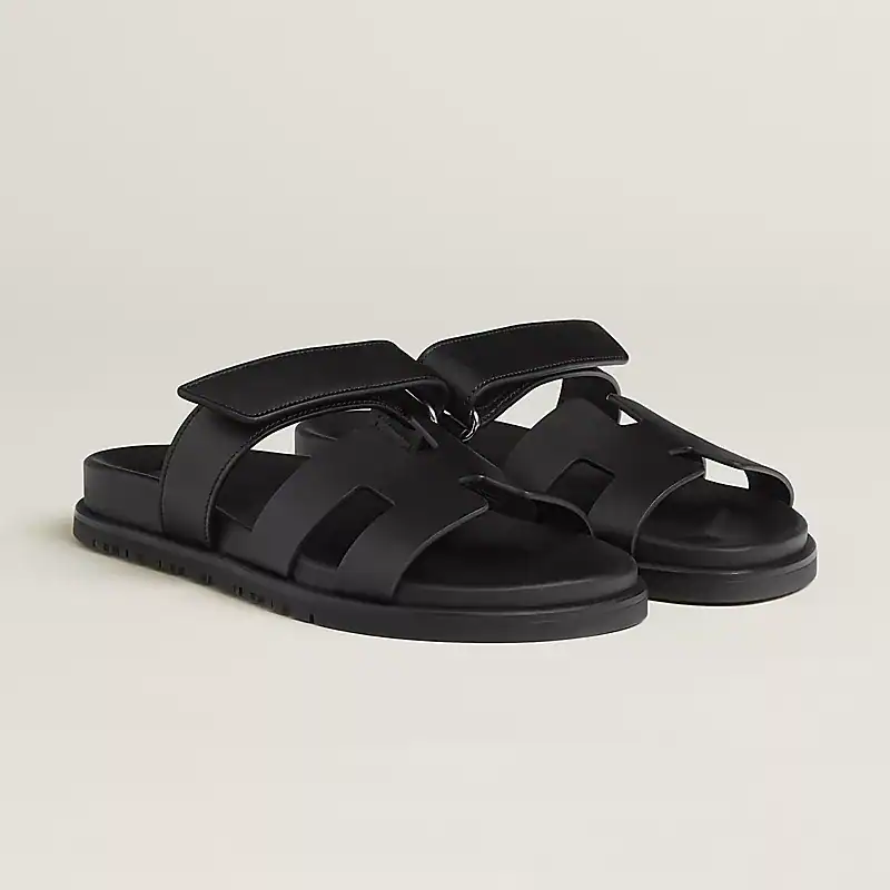 Hermes Chypre Sandal Noir Calfskin Leather - Image 3