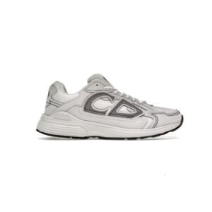 White Dior B30 sneakers with sleek design and logo detail.