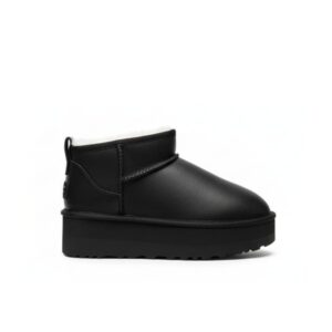 Classic Ultra Mini Platform Black Leather Boot