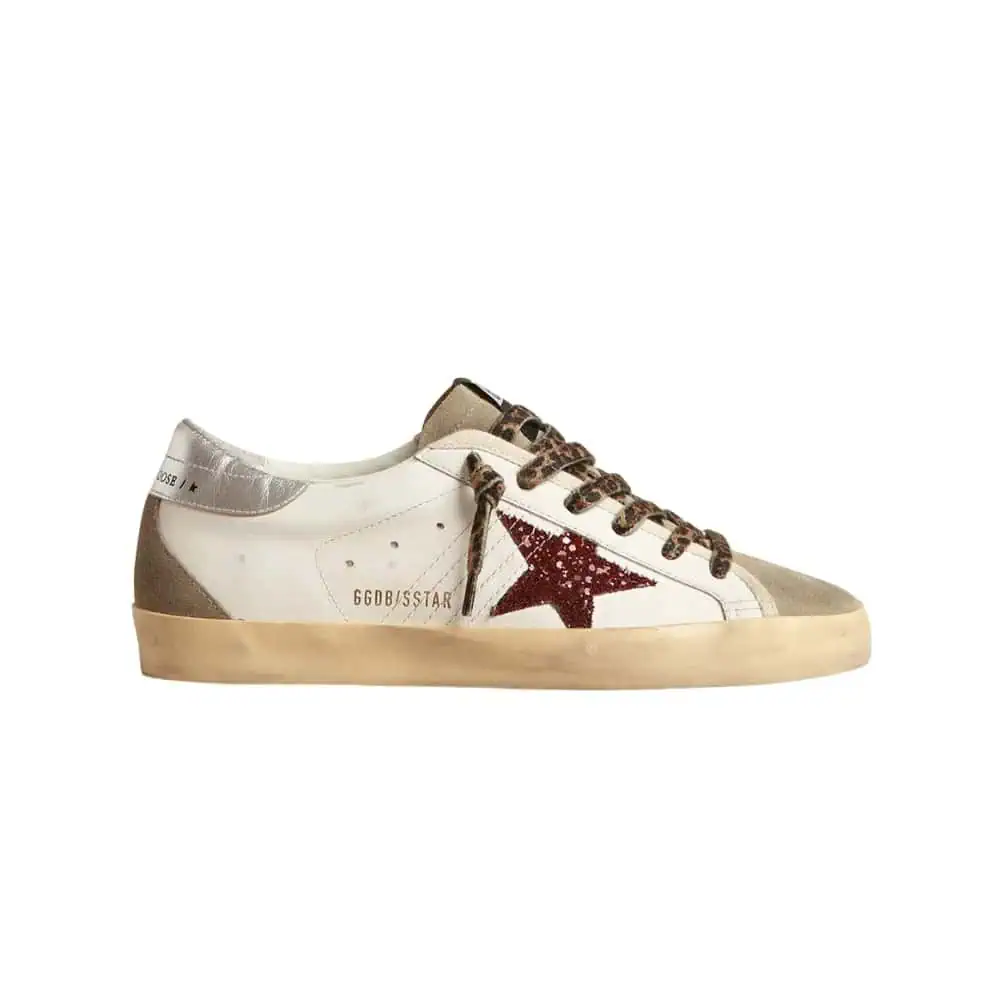 Super-Star With Burgundy Glitter Star And Silver Heel Tab