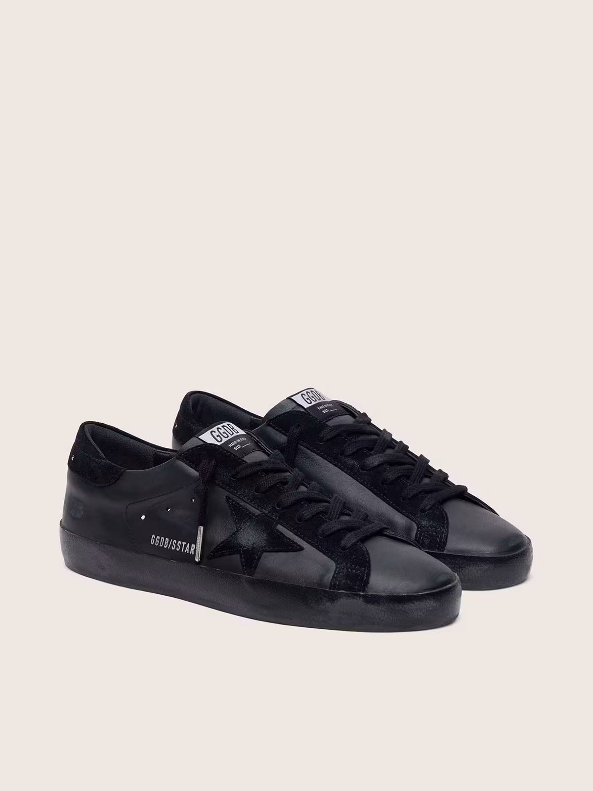 Golden Goose Super Star in Black Nappa With Black Suede Star And Heel Tab - Image 5